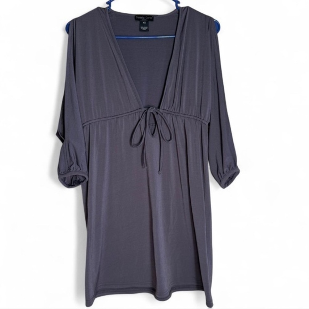 Daniela Corte Elegant Charcoal Mini Dress
